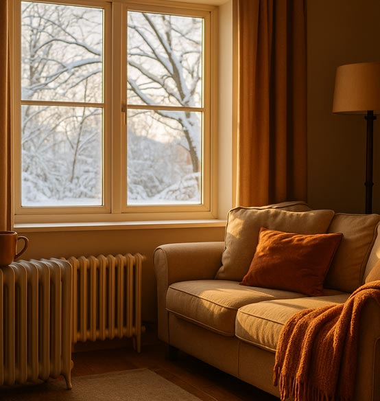 casa caliente invierno